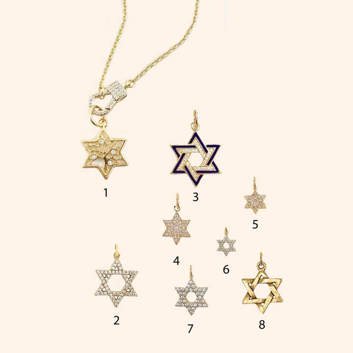 Love, Lisa - Wholesale Individual Charm/Pendant - Mix & Match Star of David Charms – Gold & Silver Options