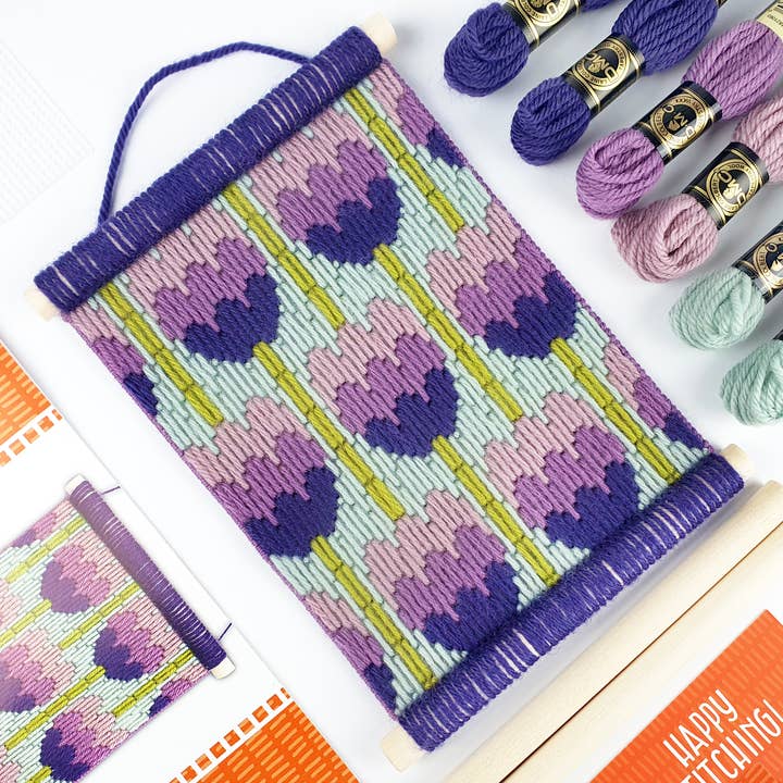 Oh Sew Bootiful - Wholesale Embroidery/Cross Stitch Supplies - Floral Bargello Kits, Tulips Wall Hanging, Easy Tapestry Kit