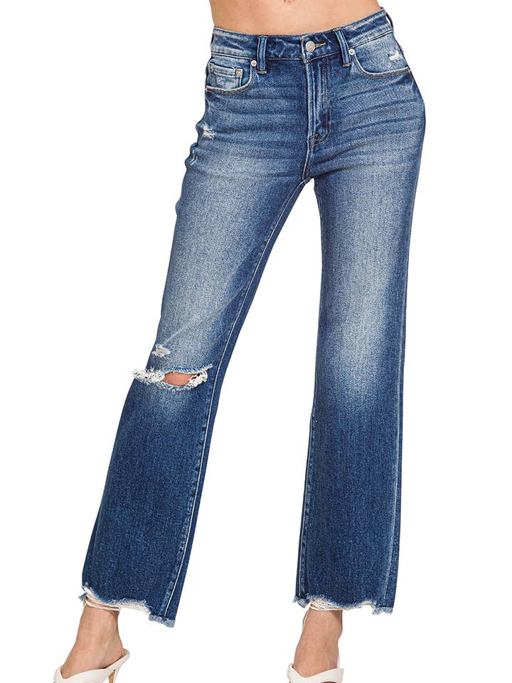 ..SI-27563 Distressed Knee Raw Hem Denimbyxor för wholesale av 42POPS