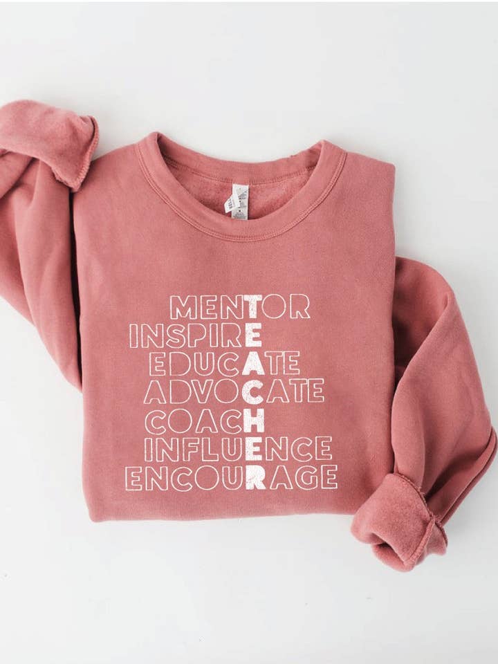 MENTOR INSPIRE EDUCATE Graphic Sweatshirt for wholesale by OAT COLLECTIVE