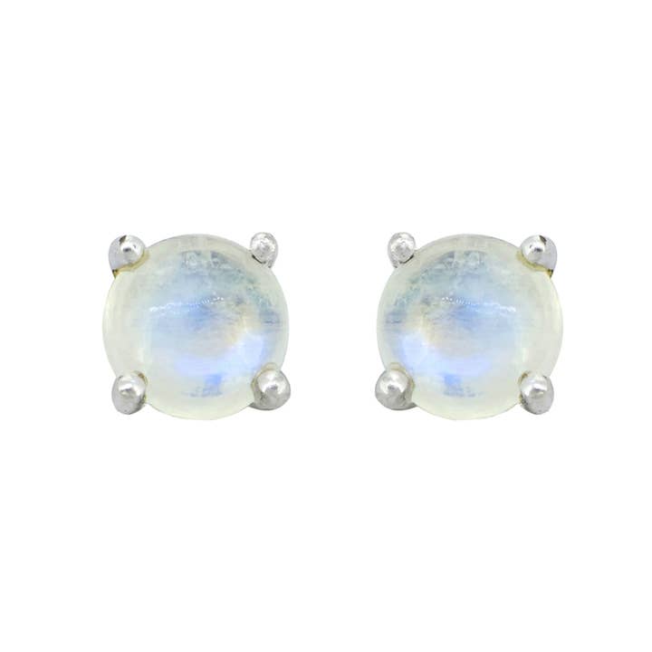 925 Sterling Silver Moonstone Gemstone Stud Earring for wholesale by Tiramisu