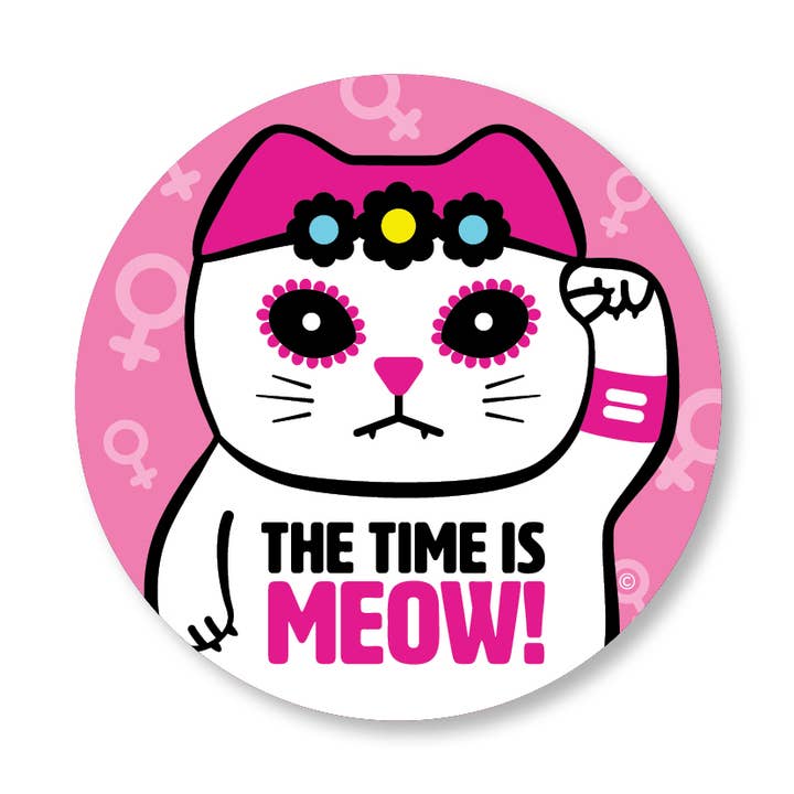 The Time Is Meow Sticker for wholesale by ReSISTA Kat
