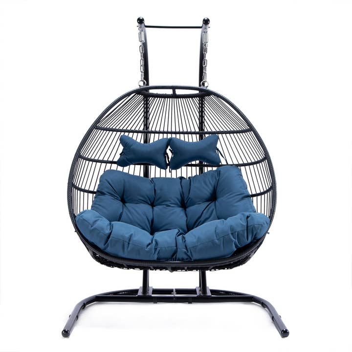 LeisureMod - Wholesale Egg Chair - Wicker 2 Person Double Folding Hanging Egg Swing Chair9