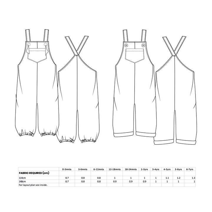Pattern Paper Scissors – wholesale Surface pattern design – Kids Florrie Dungaree Sewing Pattern7