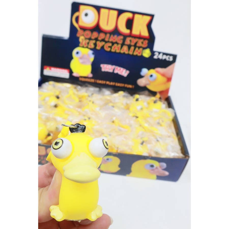 YELLOW Popping Eyes Duck Toy Key Chain for wholesale on Faire1