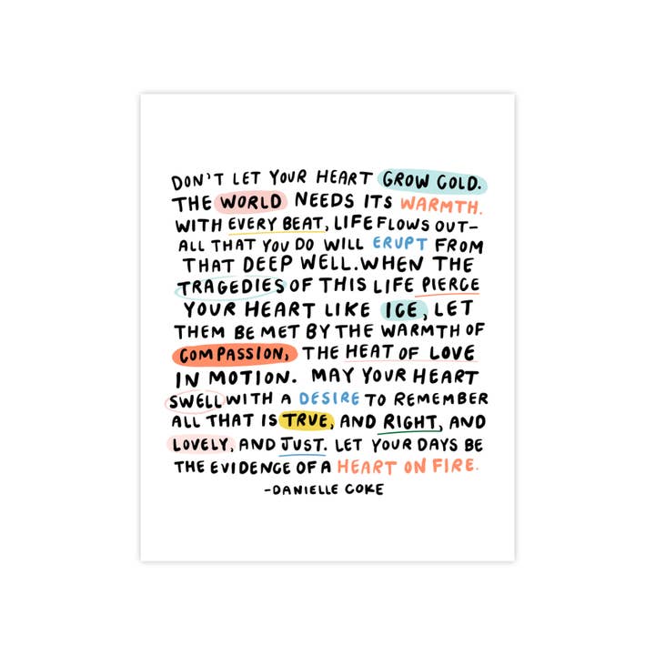 Oh Happy Dani - Wholesale Art Print - A Heart on Fire Print