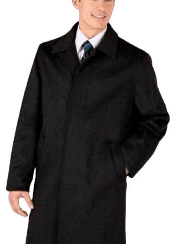 Black Hidden Button Long Coat for wholesale by Alberto Nardoni