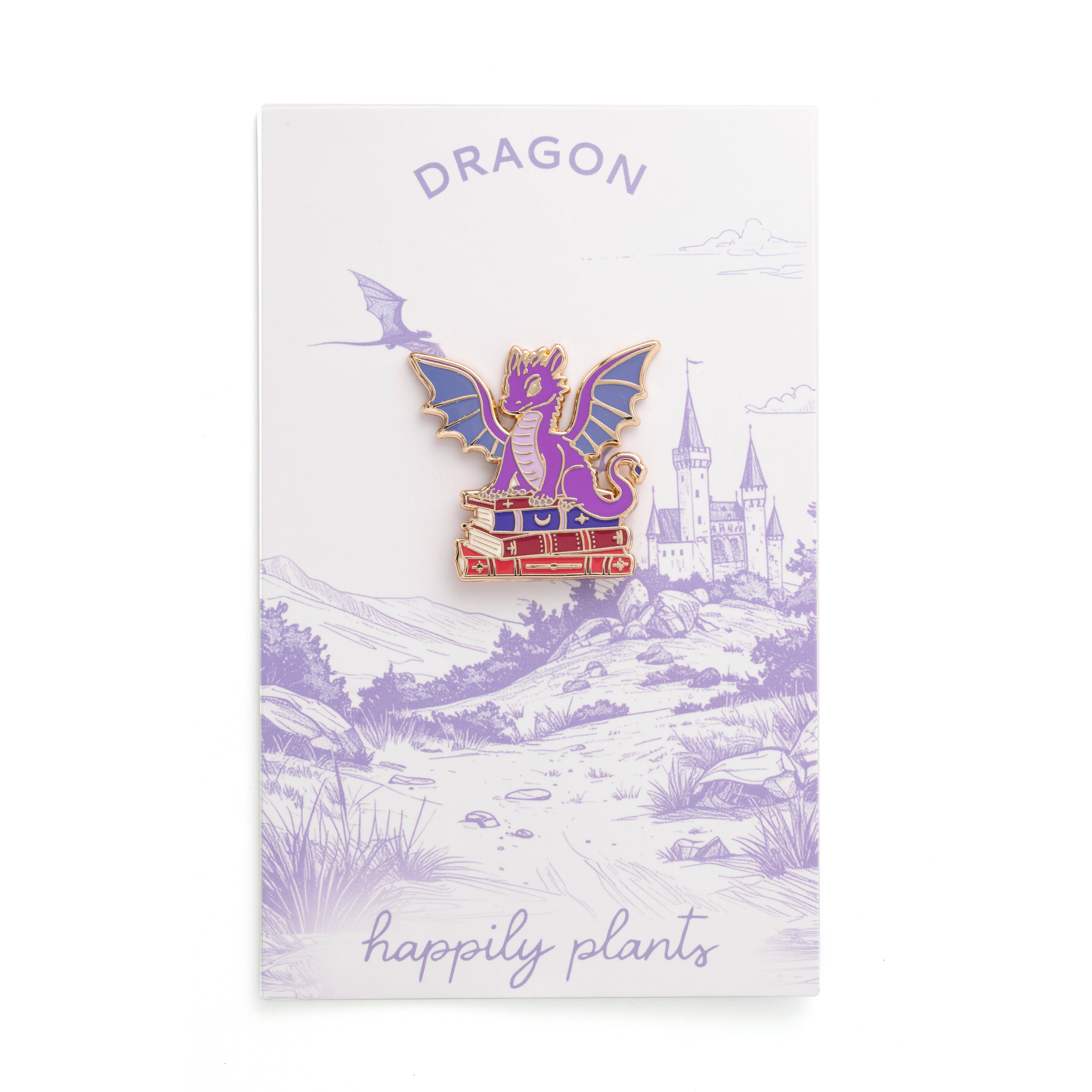 Happily Plants - Wholesale Lapel Pin/Button - Dragon Fantasy Book Pin - Literary Gifts, Fantasy Gifts5