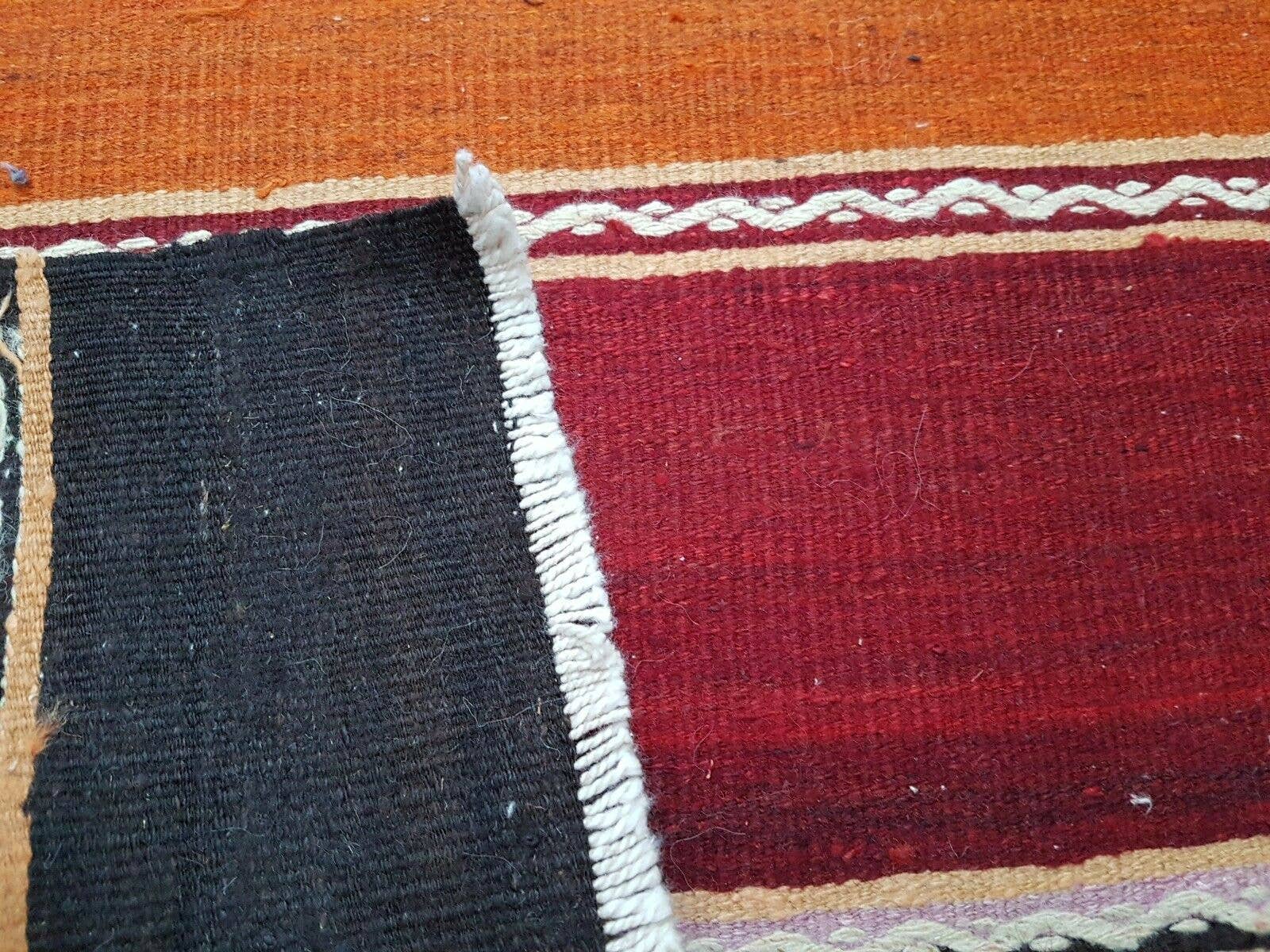 Vintage Pillows Store - Wholesale Lang vloerkleed/vloerloper - 9 voet keukenloper, oranje handgeweven kelim vloerkleed Runner8