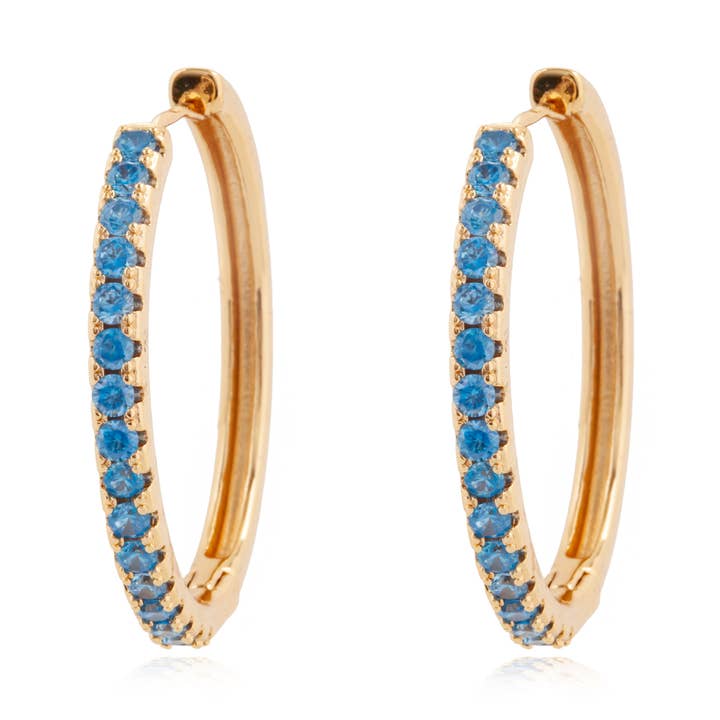 Grande oreille Meriel dorée Bleu clair pour la vente par Nora Norway