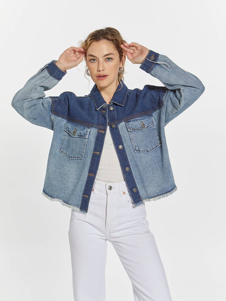 Two-toned Denim Jacket - KENT JACKET for wholesale by Weekend Los Angeles