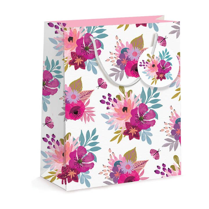 Nelson Line Medium Gift Ba - Pink Posies - NLGB03M for wholesale by Nelson Line