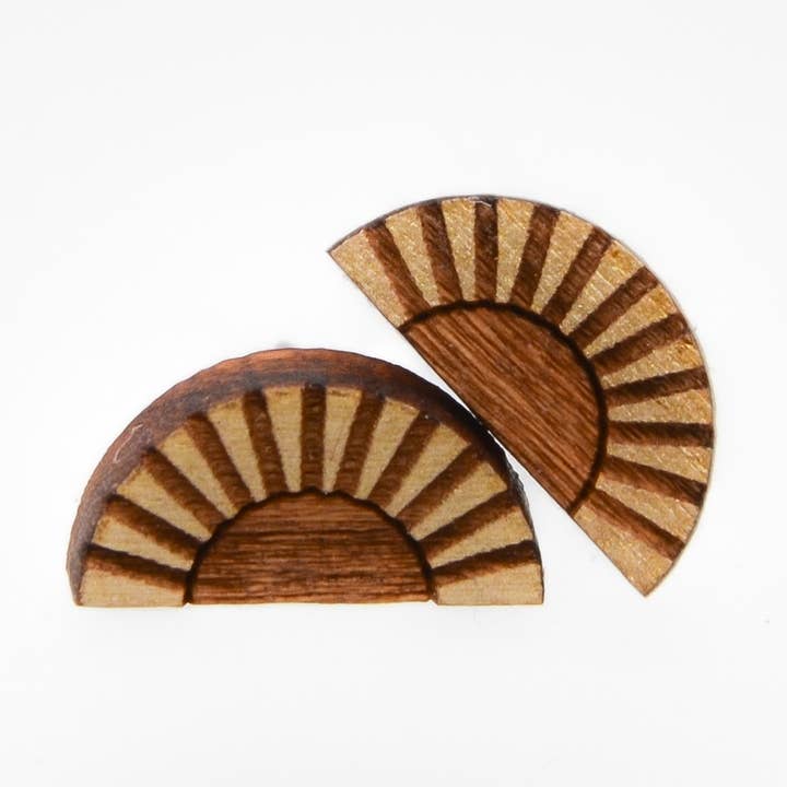 Sunrise Studs · graphic · geometric half circle sun ray for wholesale by Bird of Virtue