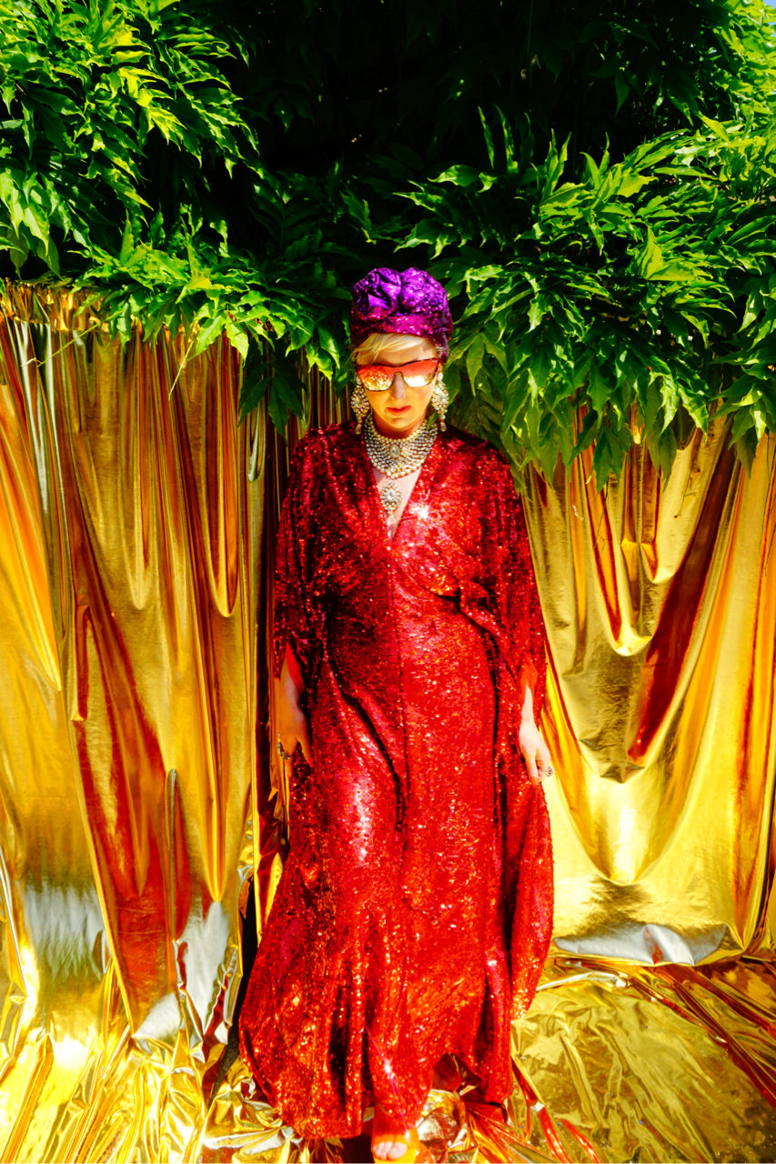 Fumbalinas – wholesale Kaftan – Women's – Red Holographic Sequin Maxi Kaftan Gown / Kimono Robe25