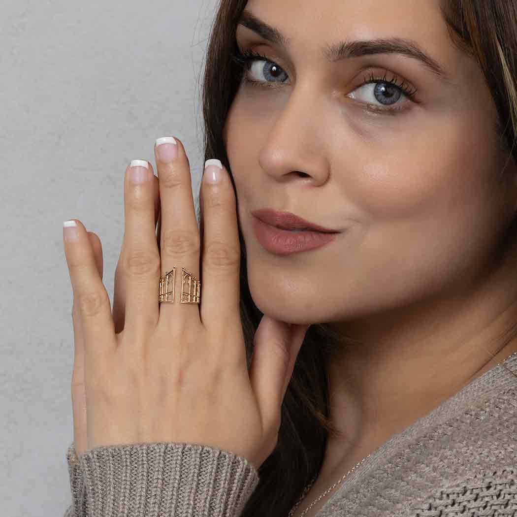 Nina Designs - Wholesale Cocktail/gelegenheidsring - Verstelbare gothic poortring van sterling zilver of brons3