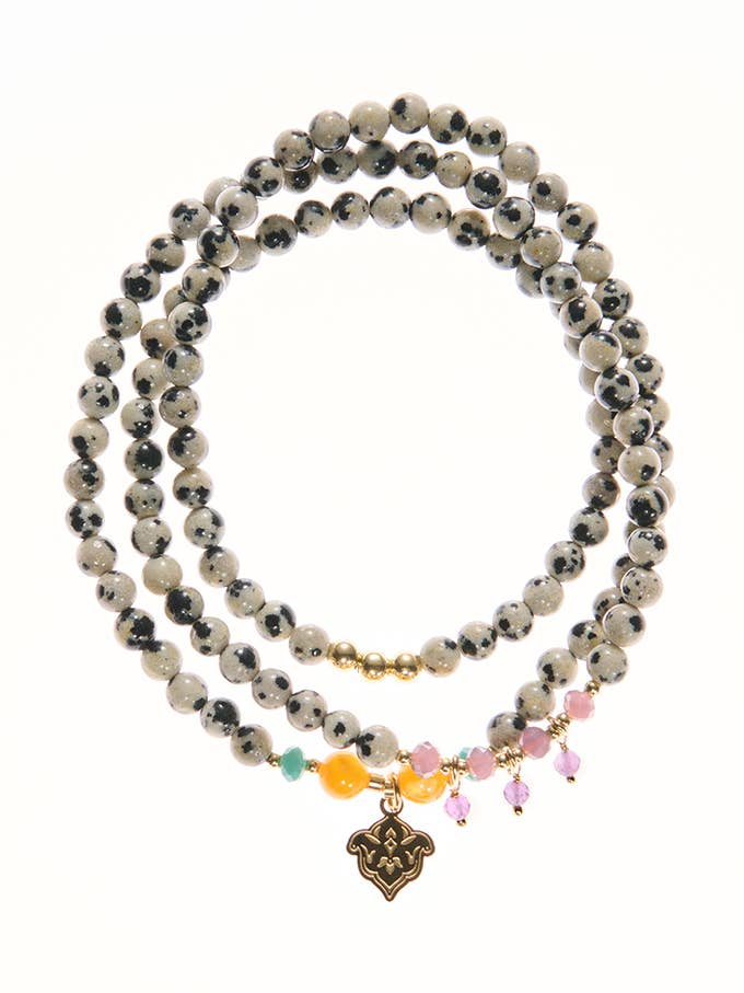 Triple Mala Dalamtian Jasper for wholesale by samsara collection