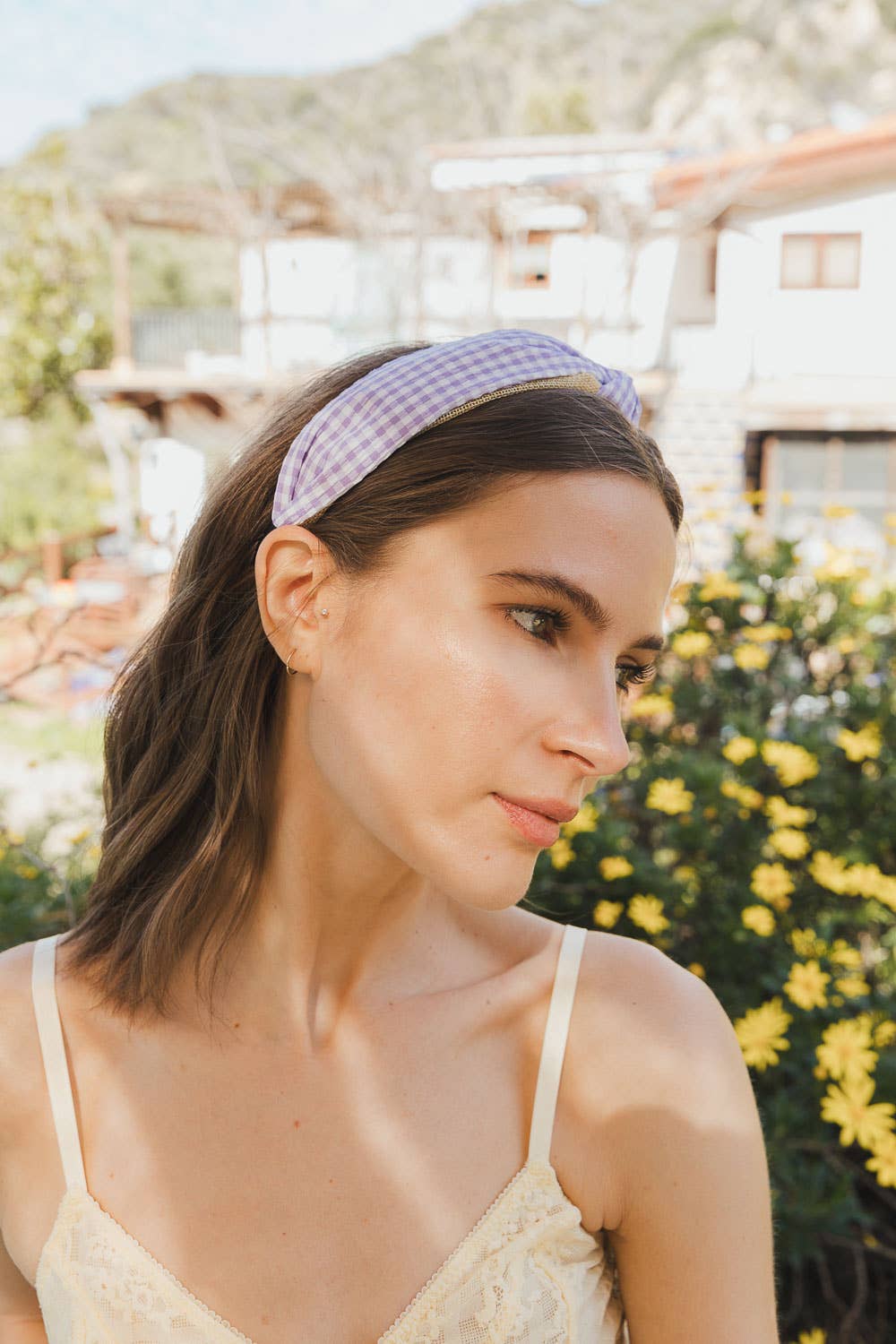 Leto Accessories - Wholesale Fashion Headband - Women's - Gingham Pique Woven Knot Headband 🌼1
