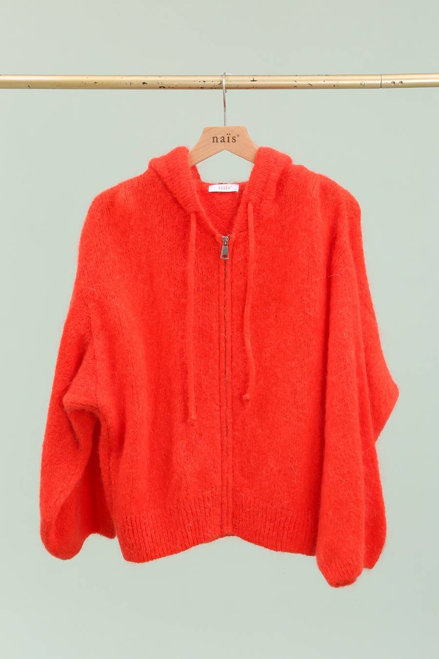 NAÏS PARIS - Vendita all'ingrosso Cardigan - Donna - Cardigan con cappuccio e zip in mohair e lana8