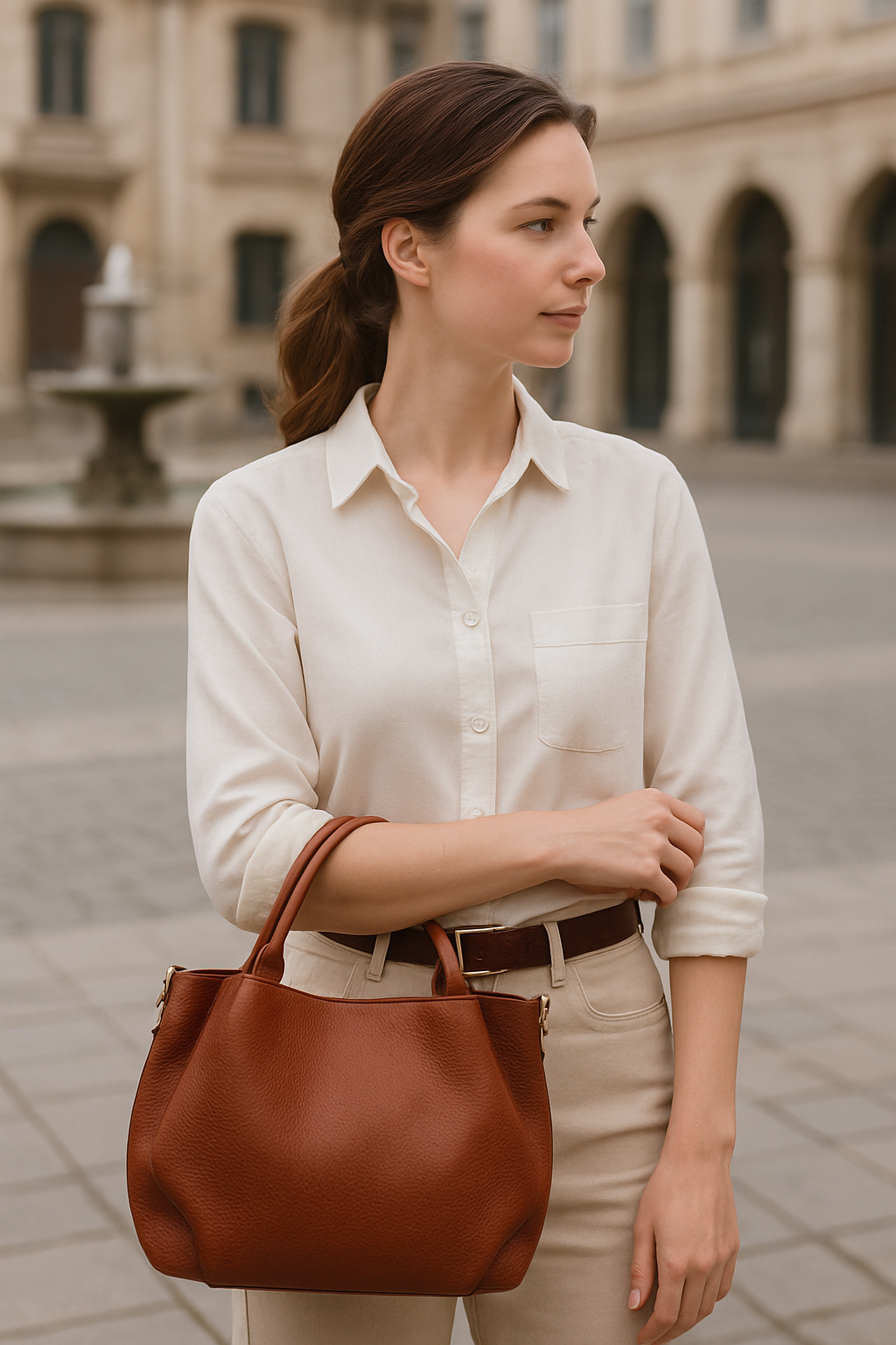 ITALIAN'S LEATHER - Wholesale Schoudertas - Dames - Rundleren tas Bess 22071123