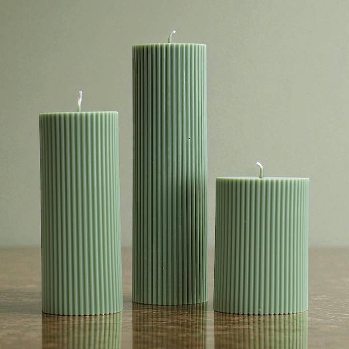 Agaboo Candle – vela pilar por atacado – Velas de pilar com nervuras texturizadas de grandes dimensões4