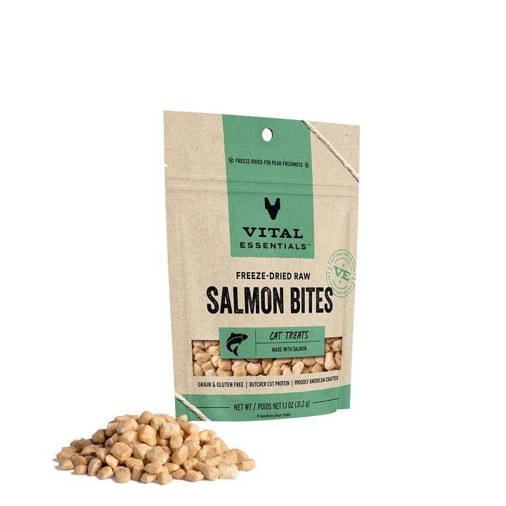 Vital Essentials Salmon Bites FD Cat Treats 1.1 oz for wholesale by Pet Palette Distribution