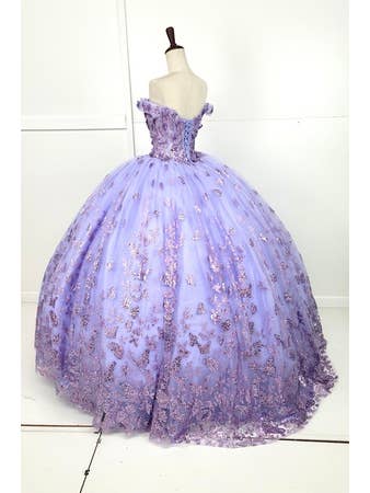 Chicas - Wholesale Gown - Women's - Glitter and Sequin Butterfly Quinceanera Dress CHF3103