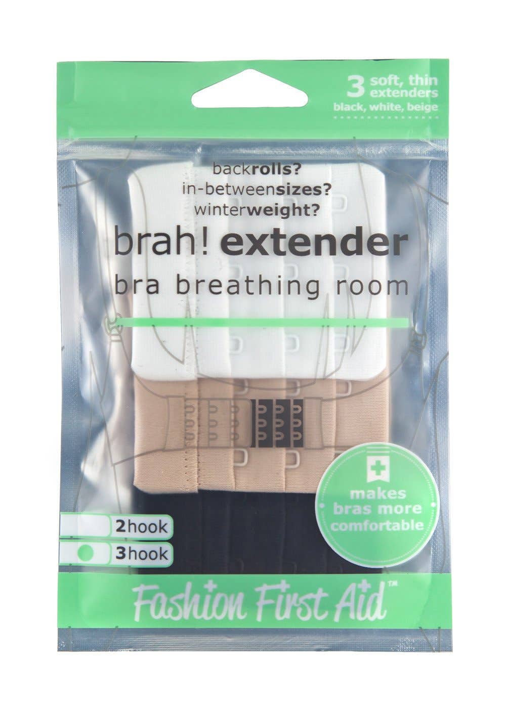 Fashion First Aid - Vente Rembourrage de soutien-gorge – femme - Brah ! Extension : Lot de 3 extensions de soutien-gorge Blanc Beige Noir1