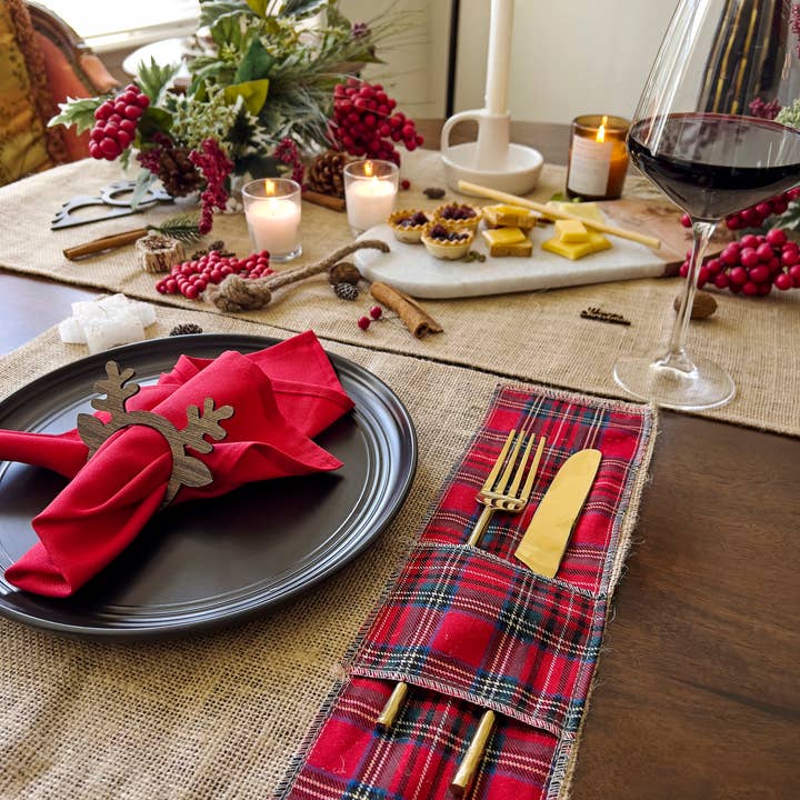 Uniq Favors – Großhandel Platzdeckchen – Weihnachts-Tischset aus Stoff, 4 Stück