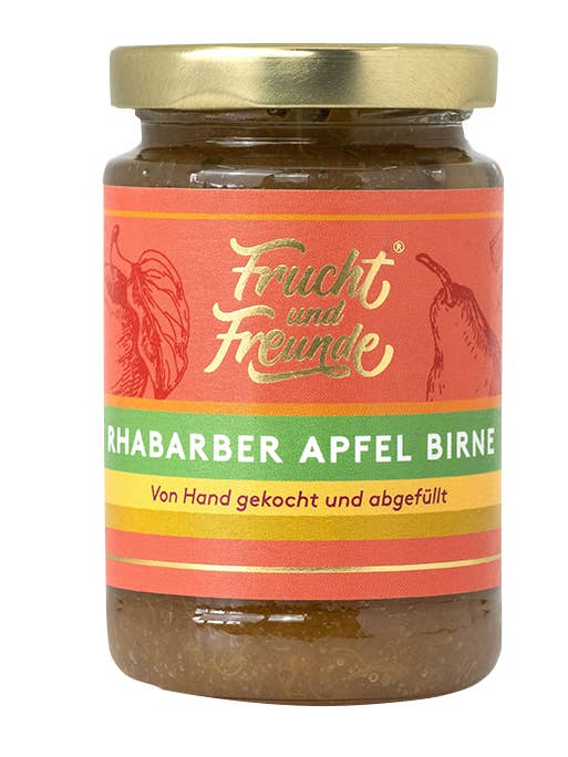 Rhubarb apple pear fruit spread for wholesale by Frucht und Freunde
