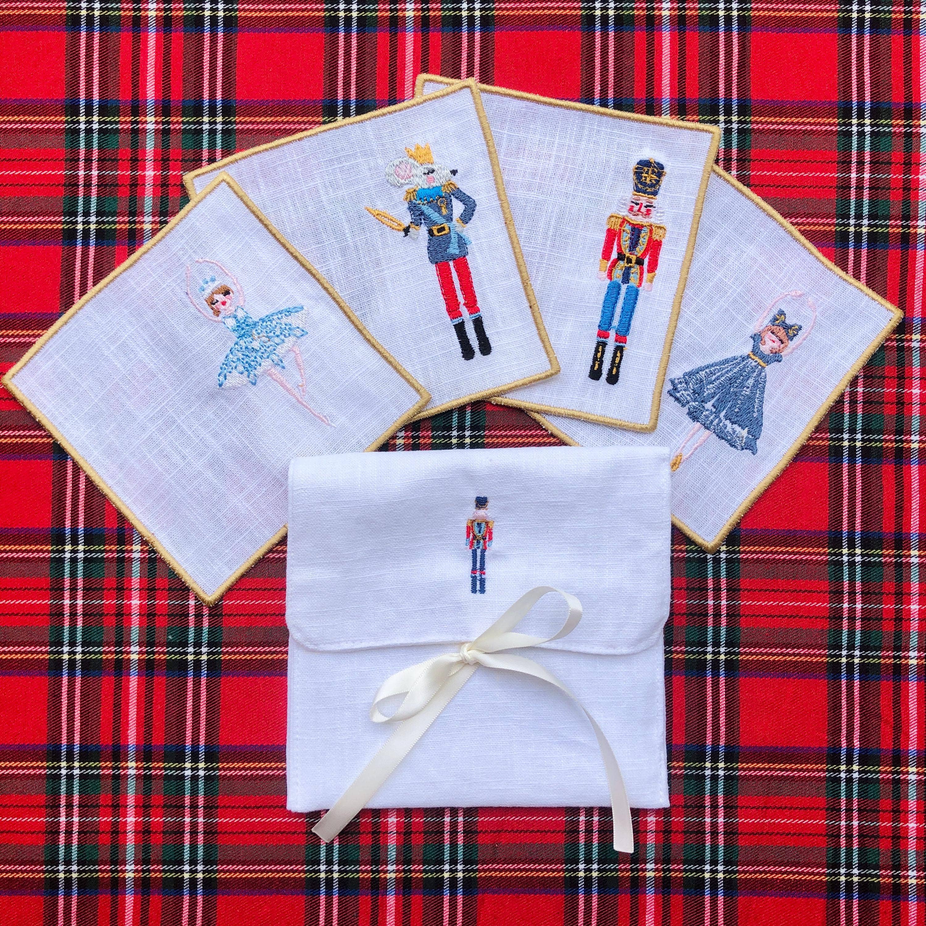 Belle Linen - Wholesale Coasters - Set of 4 Christmas Nutcracker & Snow Queen Cocktail Napkins9