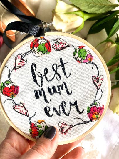 Best Mum Ever Hoop for wholesale by Girl Friday Embroidery