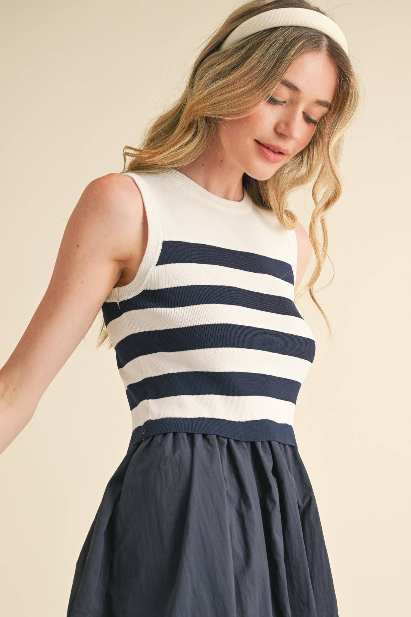 &MERCI – Vestido - Mulher por atacado – VESTIDO MINI COM BAINHA BOLHA EM MÍDIA MISTA MDR371014