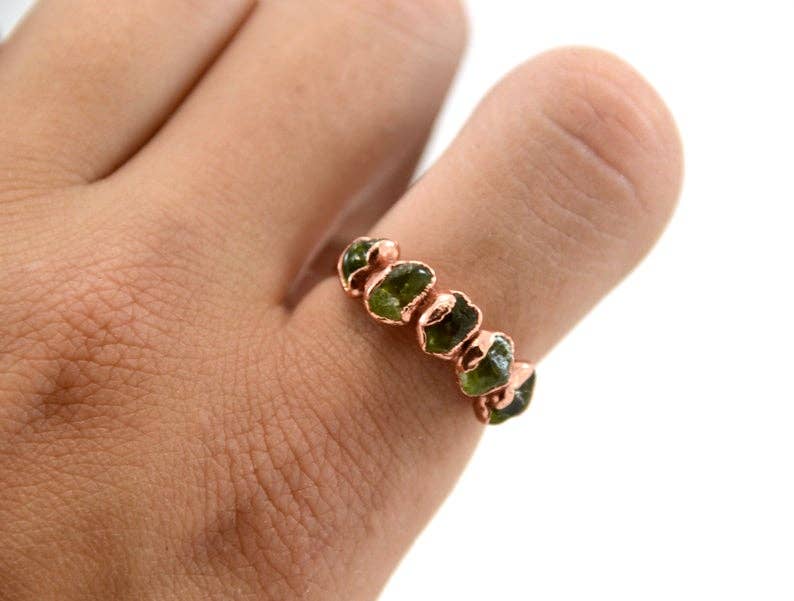 Daddy Daughter Jewelry - Wholesale Multi-Stone Ring - Peridot Multi-Stone Ring | Copper August Birthstone11