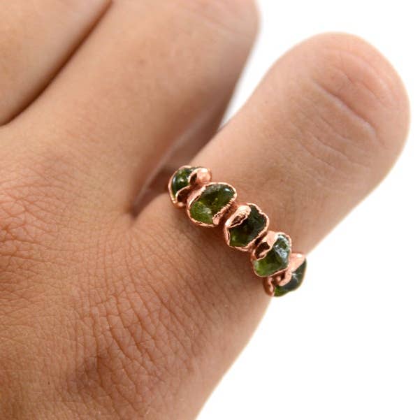 Daddy Daughter Jewelry - Wholesale Multi-Stone Ring - Peridot Multi-Stone Ring | Copper August Birthstone11