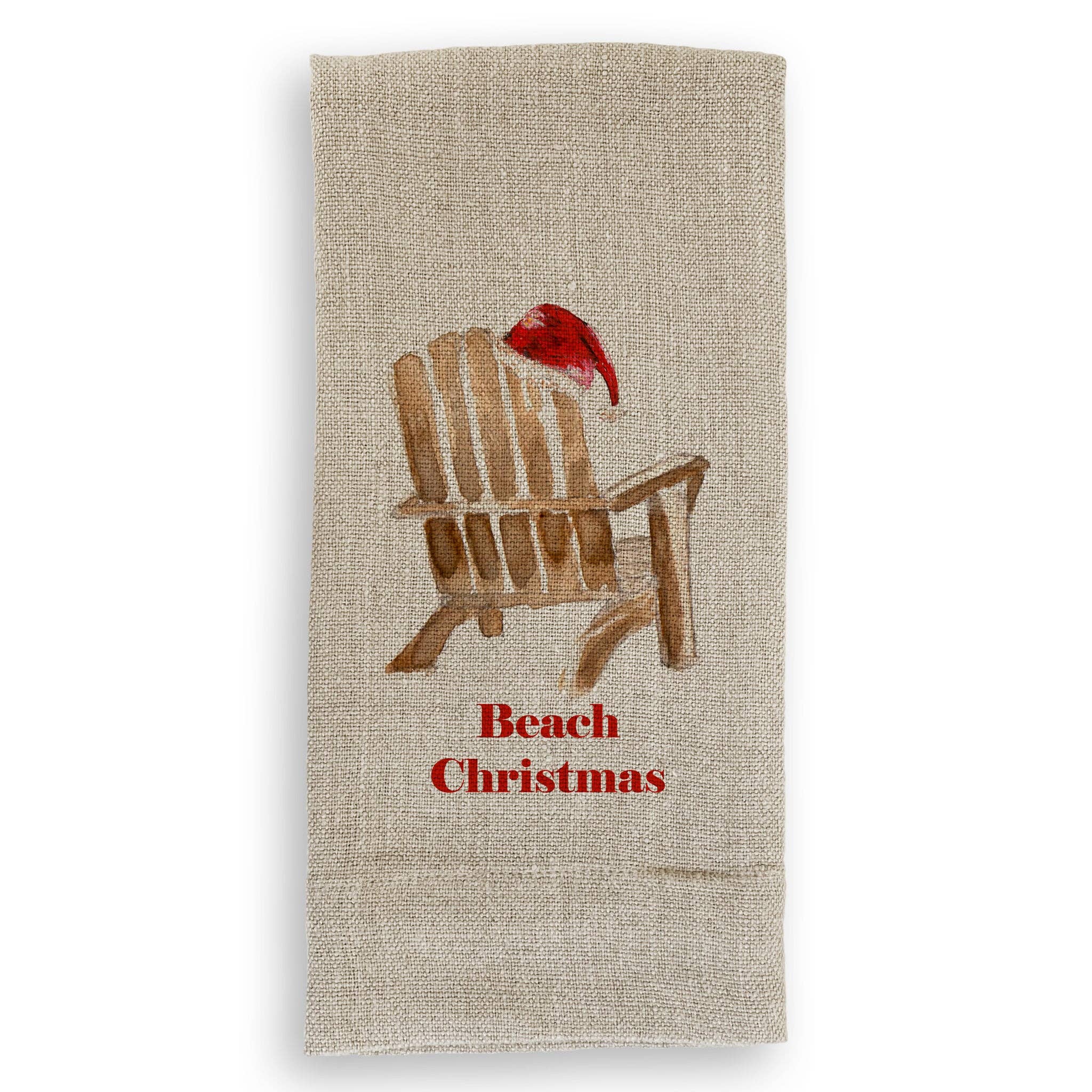 French Graffiti - Wholesale Theedoek - Strandstoel met kerstmuts1