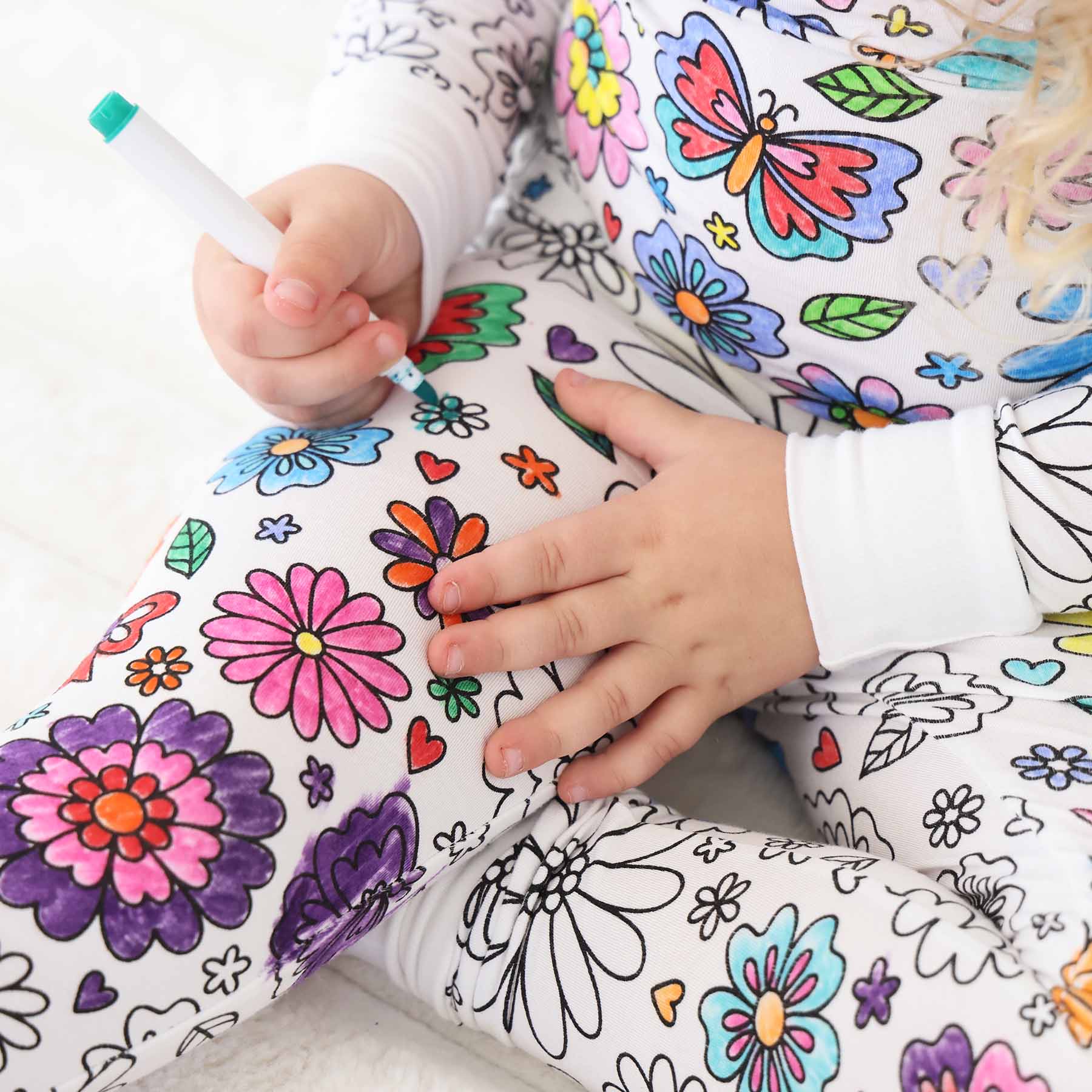 Caden Lane - Wholesale Sleepwear Set - Kids - Colorable Two Piece Pajama Set | Floral Flutter0