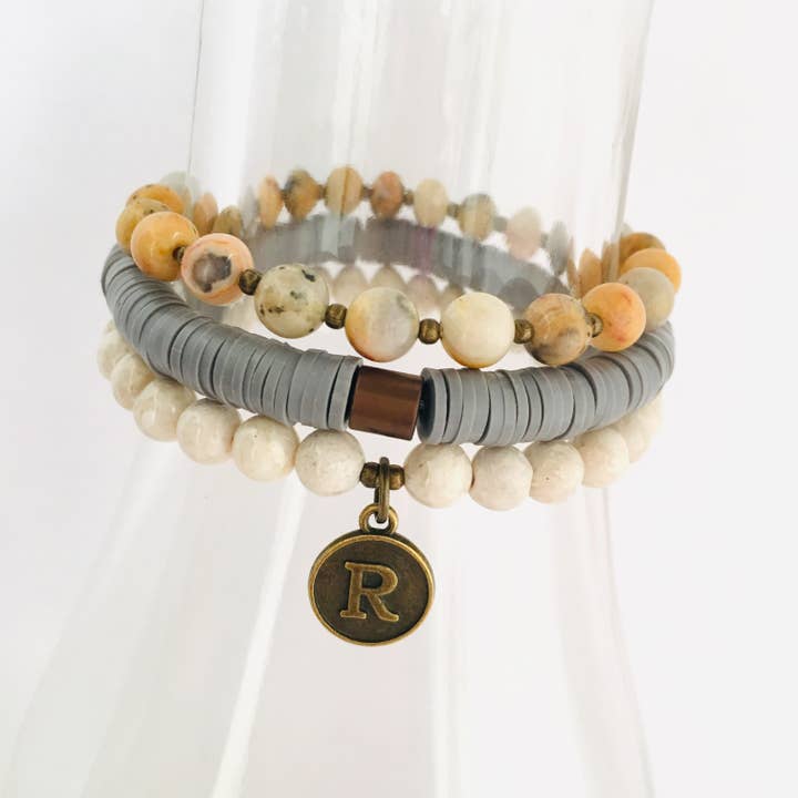 Initial Charm Bracelet Stack for wholesale by HL Stacks