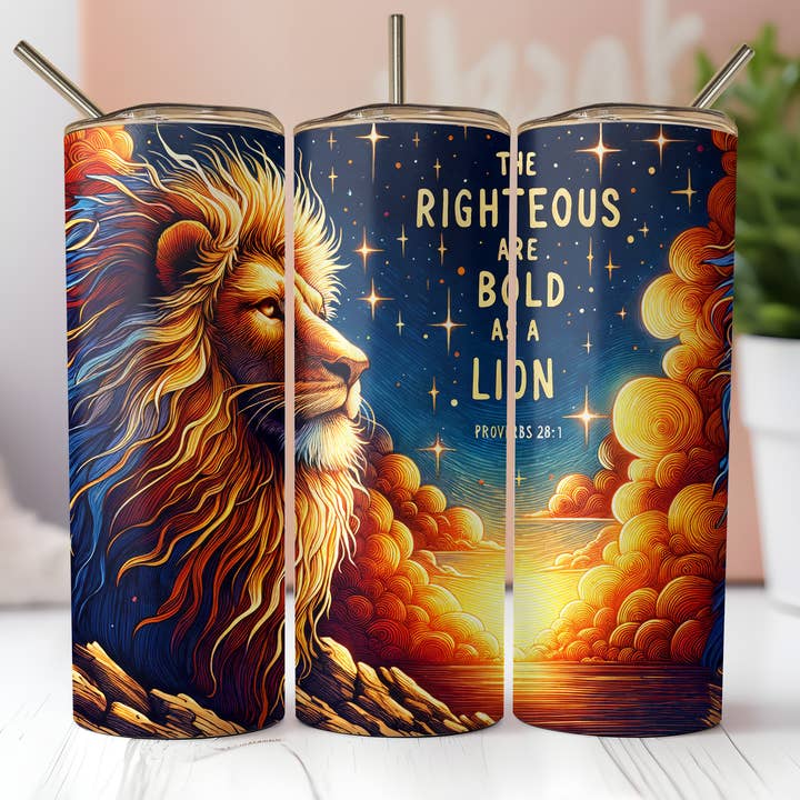 Bold Lion Inspirational Tumbler for wholesale by Beautiful Creations by Laney