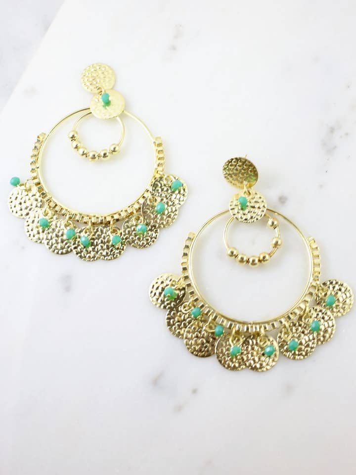 Boucle d'oreille pendante Earnest en OR pour la vente par The Bling Barn