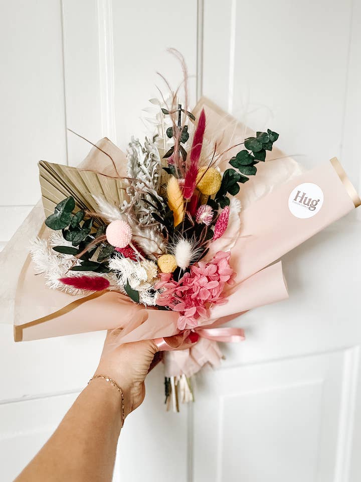 Large Dried Flower Bouquet for wholesale by Hug Forever Florals and Luxury Candles