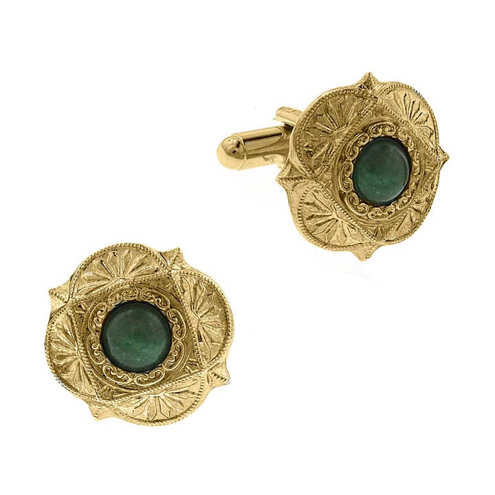 1928 Jewelry - Wholesale Cufflinks - 1928 Jewelry Art Deco Style Semi Precious Cufflinks0