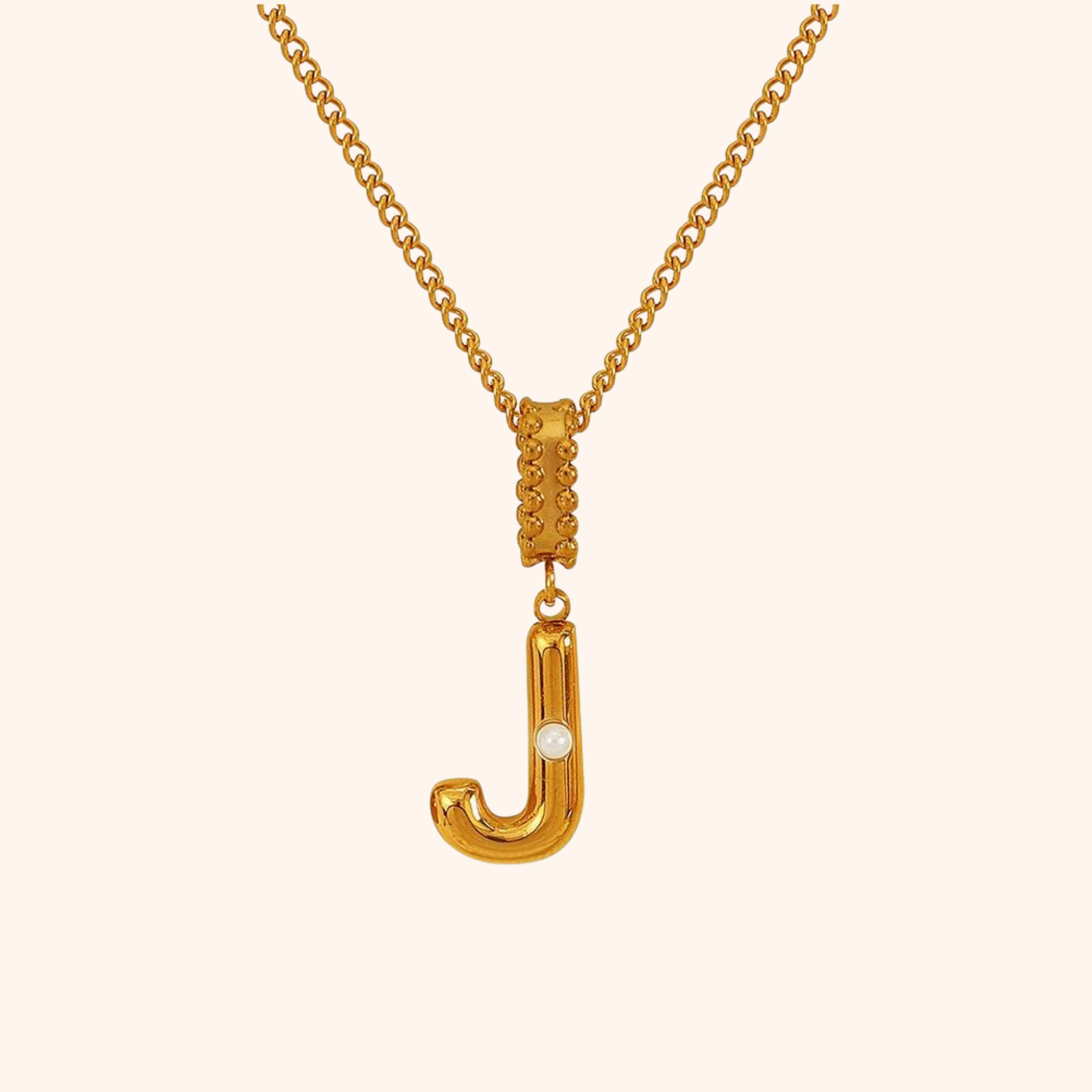 Gold Pearl Initial Necklace for wholesale on Faire8
