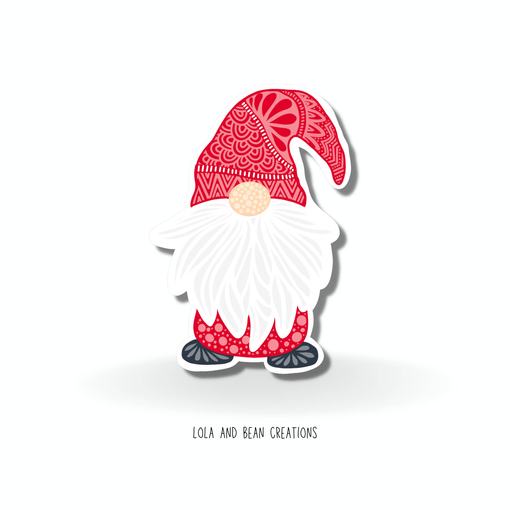 Lola & Bean Creations - Wholesale Sticker - Christmas Gnome Sticker, Holiday Gnome
