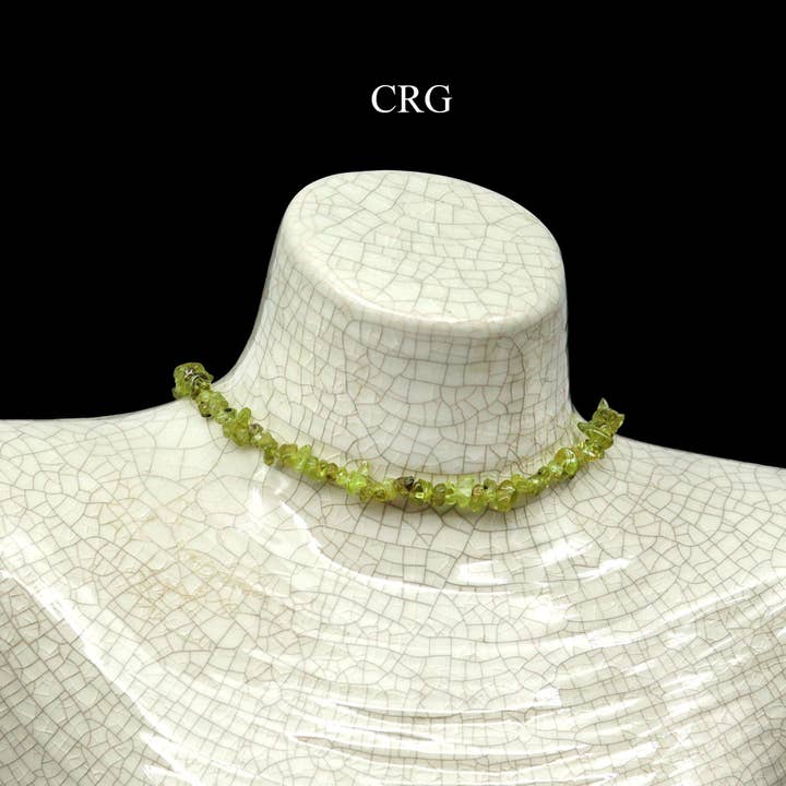 SET OF 4 - Peridot Inspired / 16" Chip Choker Necklace for wholesale by Crystal River Gems LLC