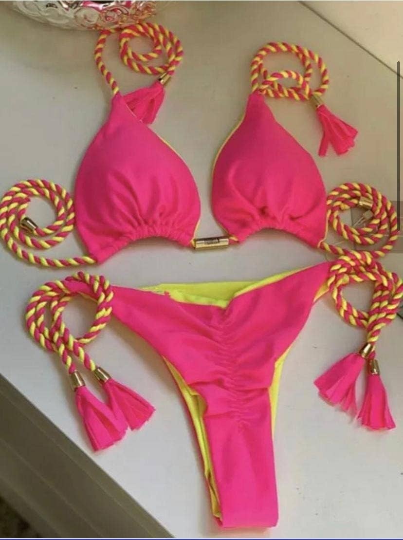 Sweetkama - Wholesale Two Piece Swimsuit - Women's - 2-Piece Color Block Bikini Set Swimsuit 2