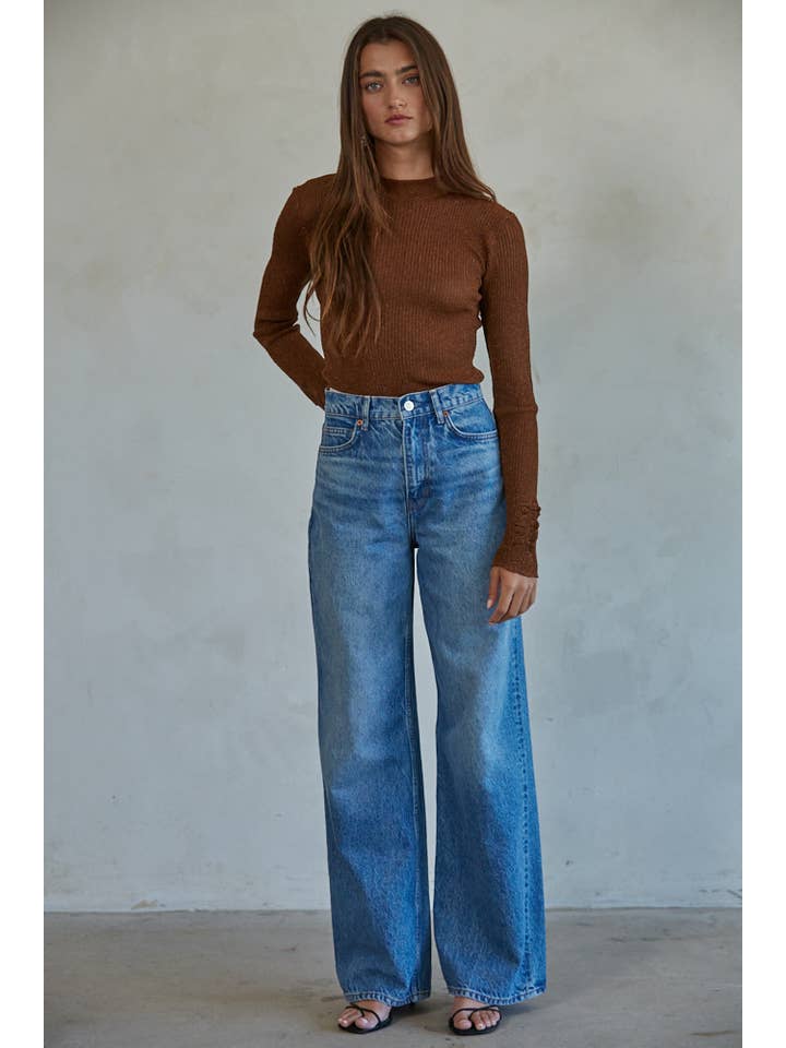 By Together - Wholesale Bodysuit - Women's - W1649 | Knit Polyester Lurex Cotton Ribbed Sweater Bodysuit1