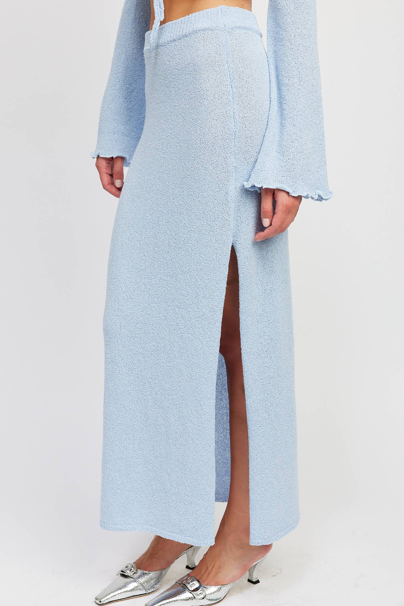 Emory Park – Saia - Mulher por atacado – SAIA MAXI DE CINTURA ALTA COM FENDA1