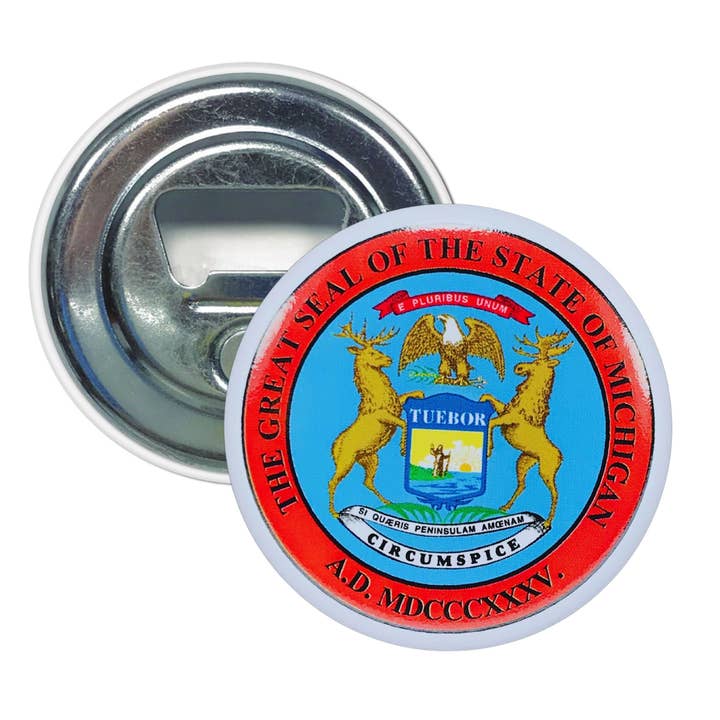 Flaschenöffner - Magnet - Staatssiegel Michigan - USA für den Großhandel von Worldwide Souvenirs