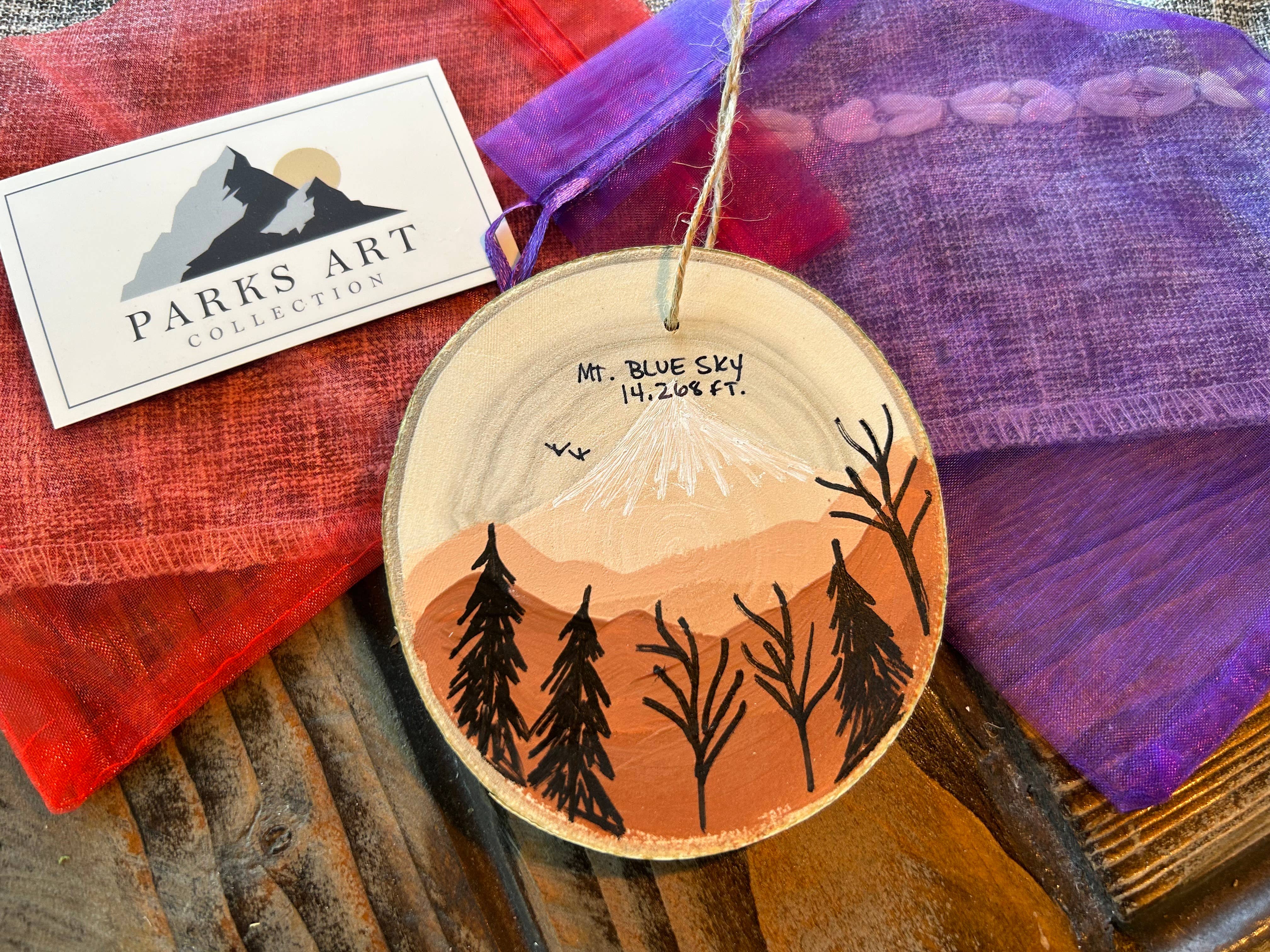 Parks Art Collection - Wholesale Ornament - Hand Painted Mountain Town Ornaments, Any Town or Mountain7