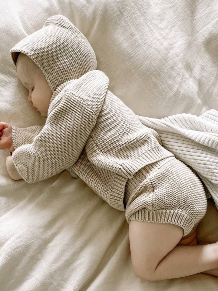 Pantalones cortos tipo bloomer de punto con estampado «Mushroom» para venta al por mayor de Oat Children